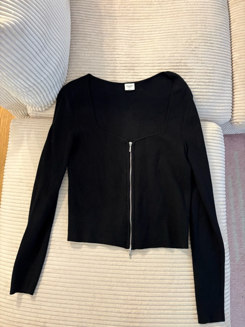 Abercrombie Black Zip-Front Women's Top